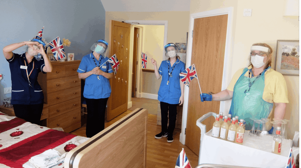 Residents celebrating VE Day at ManuCourt care home