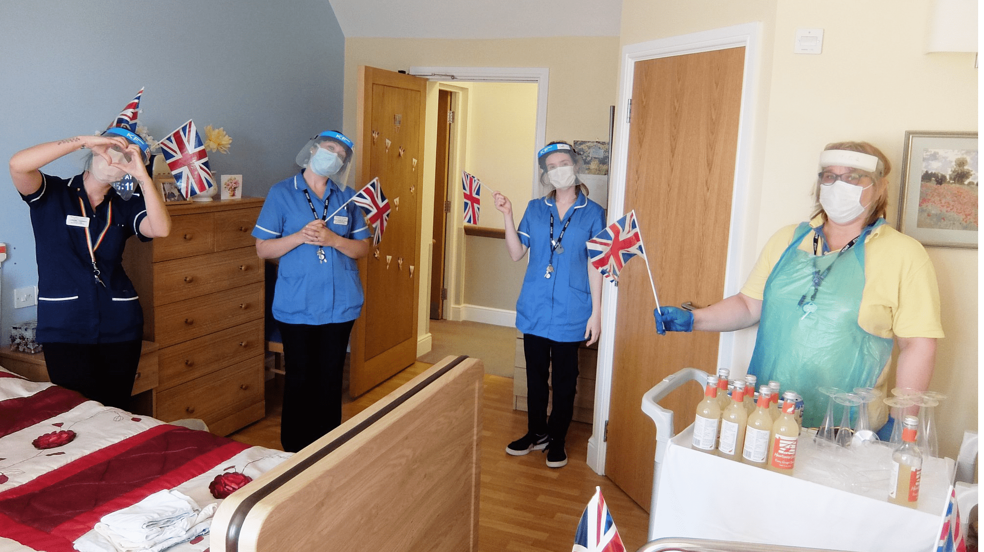 Residents celebrating VE Day at ManuCourt care home
