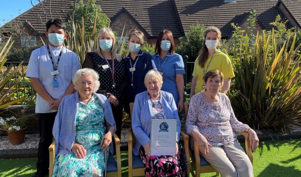 Woodley Grange care home receiving an award or recognition