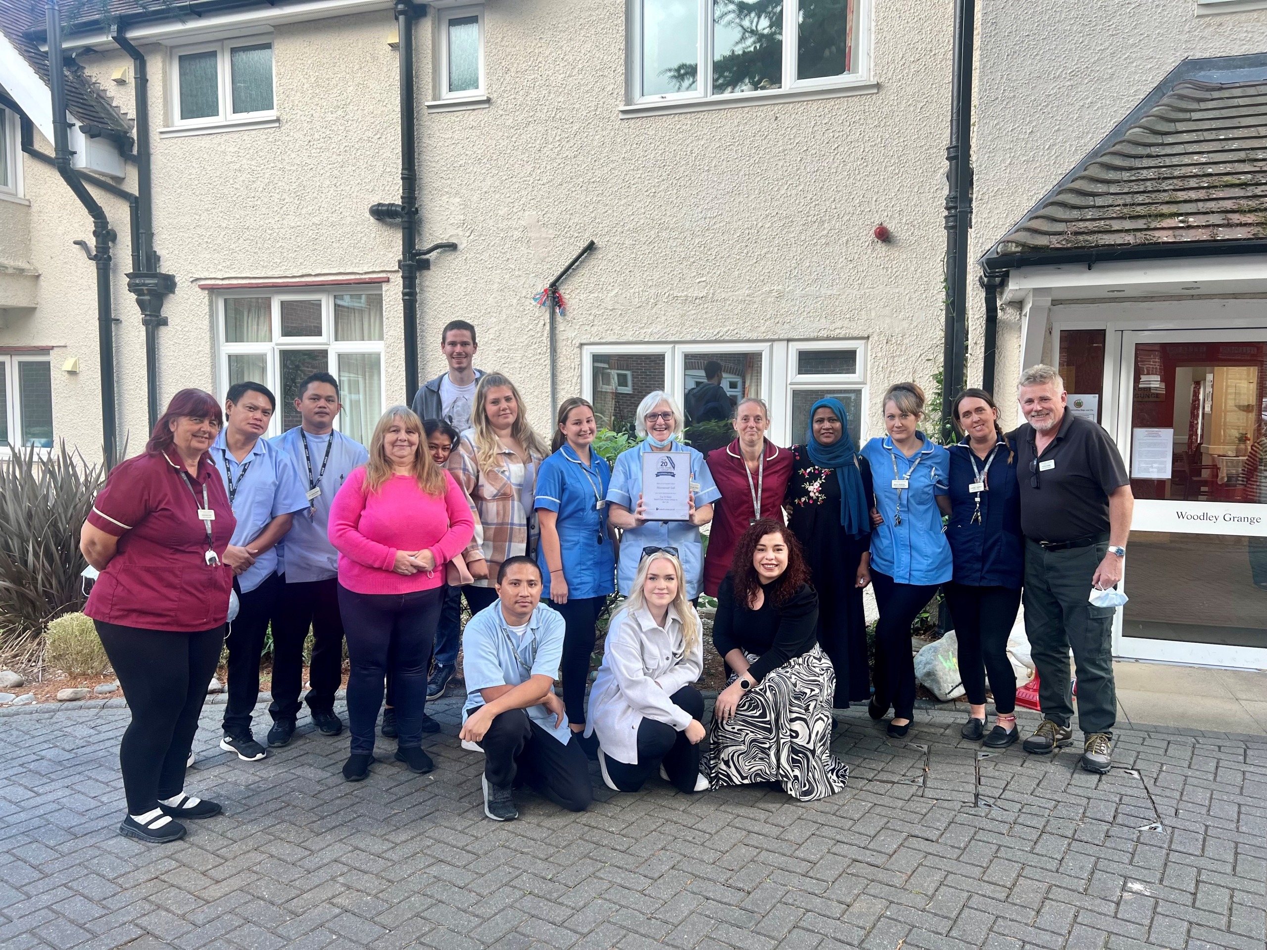 Staff team at Woodley Grange care home