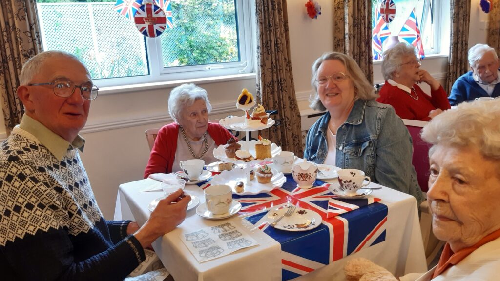 Residents taking part in a social event at ManuCourt care home
