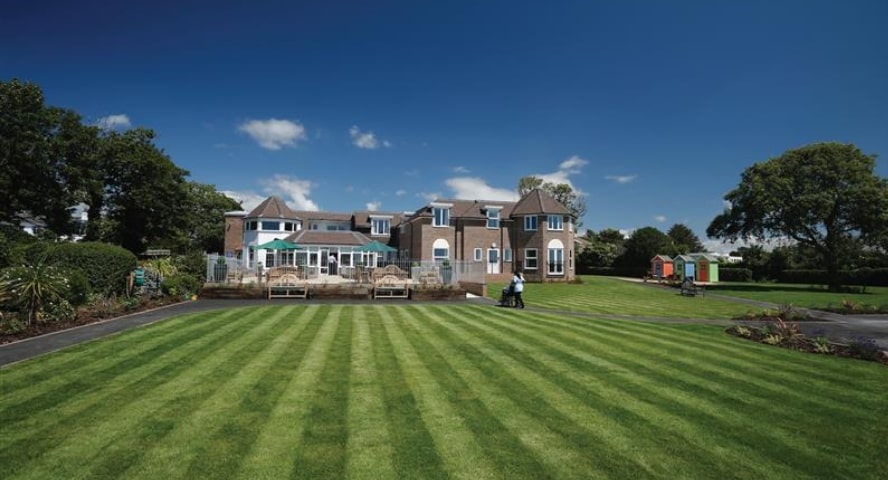 Exterior view of Barton Lodge residential care home in Hampshire