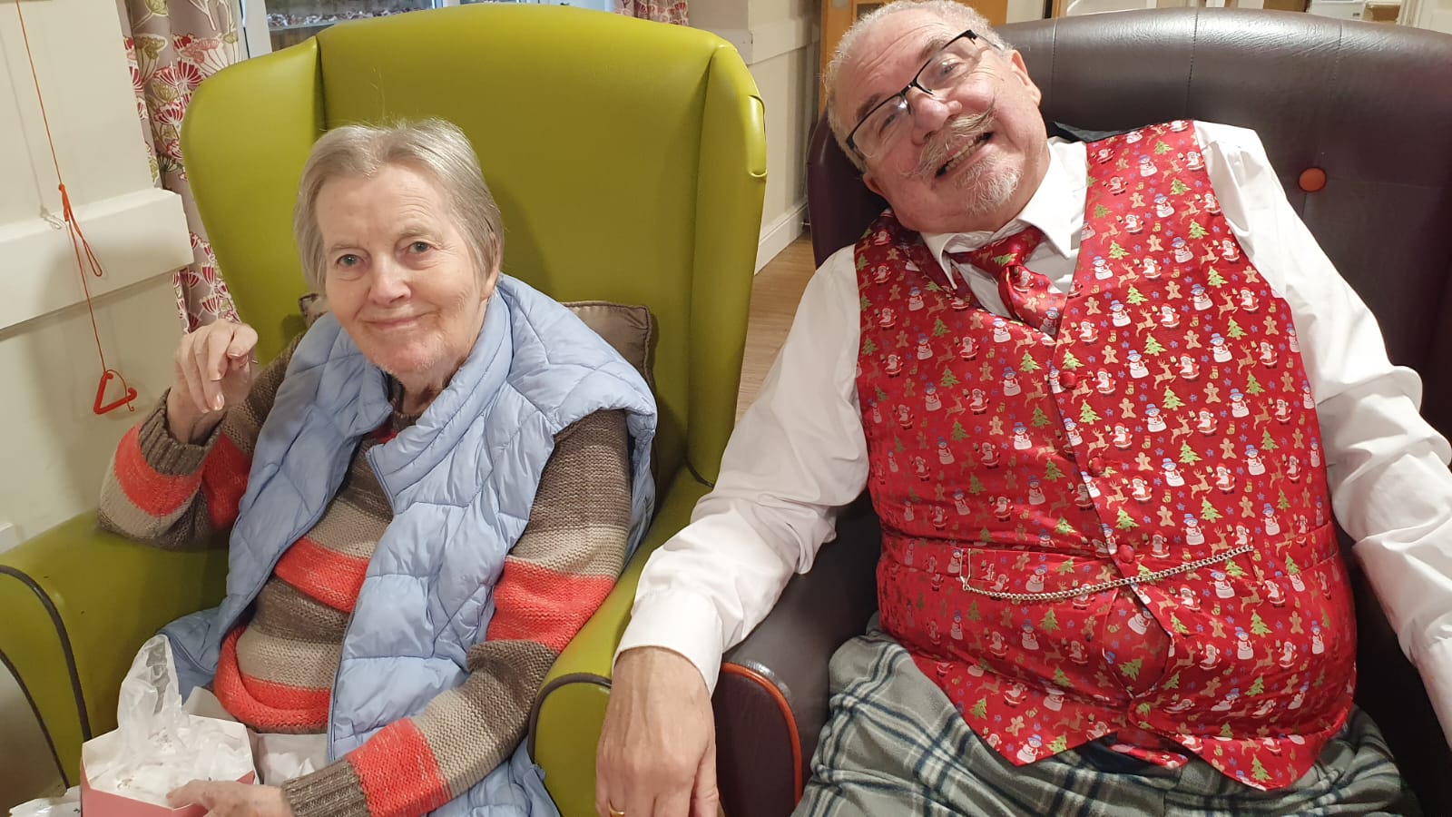 Residents celebrating together at ManuCourt care home event