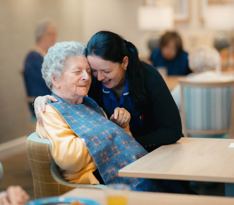 Care home staff supporting residents at ManuCourt